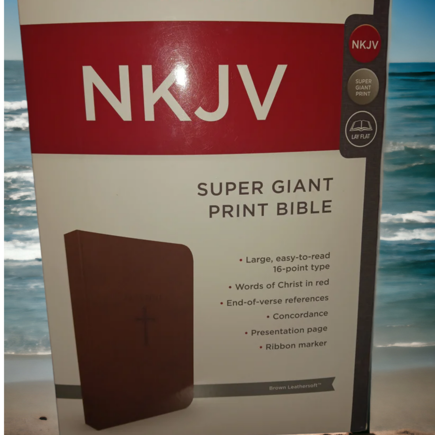 THOMAS NELSON NKJV SUPER GIANT PRINT BIBLE BRAND NEW BROWN LEATHERSOFT