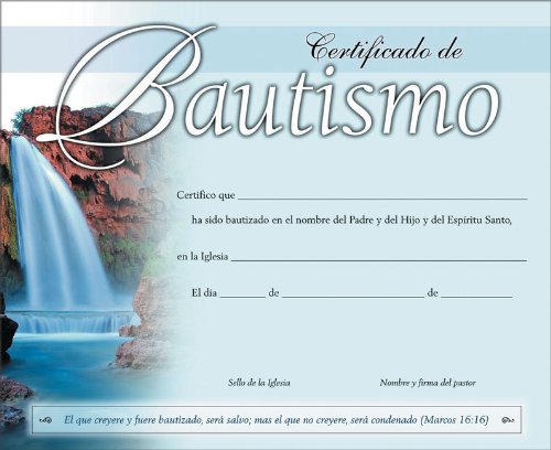 Certificado de Bautismo pack 20