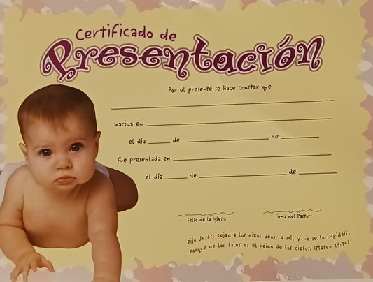 Certificado de Presentacion